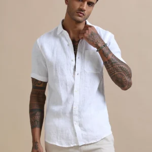 Breezy White Solid Shirt